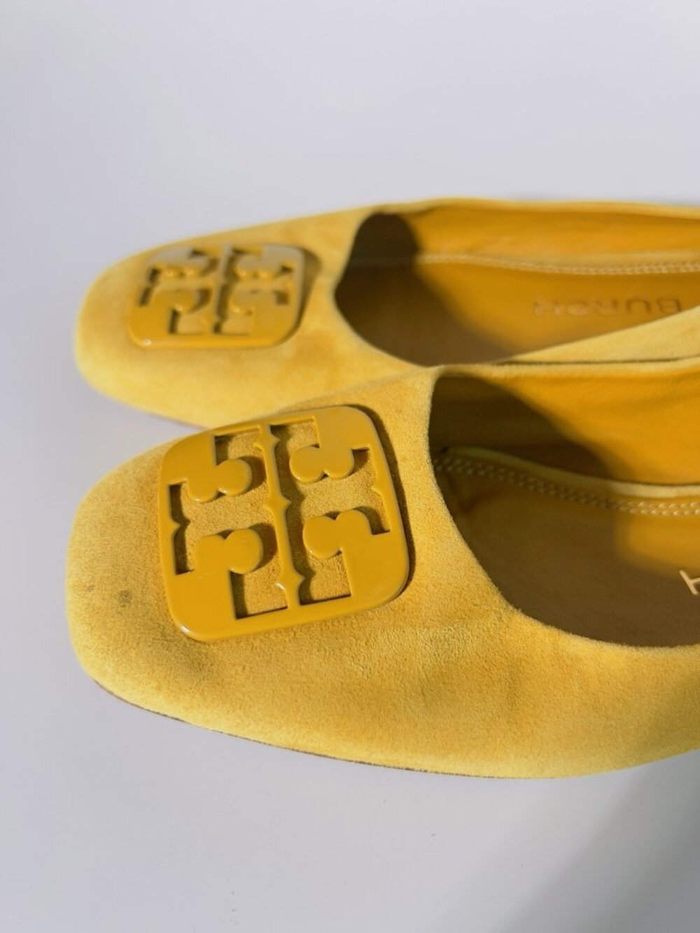 Tory Burch Georgina Suede Ballet Flats Yellow Mustard Size 6.5 M - Picture 12 of 12